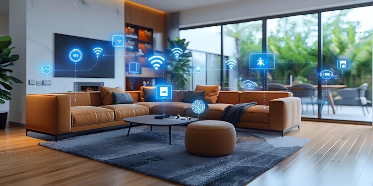 technology smart home with connected devices digital icons glowing house with symbolism 951586 15301